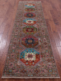 Turkmen Ersari Hand Knotted Wool Runner Rug - 2' 9" X 9' 9" - Golden Nile
