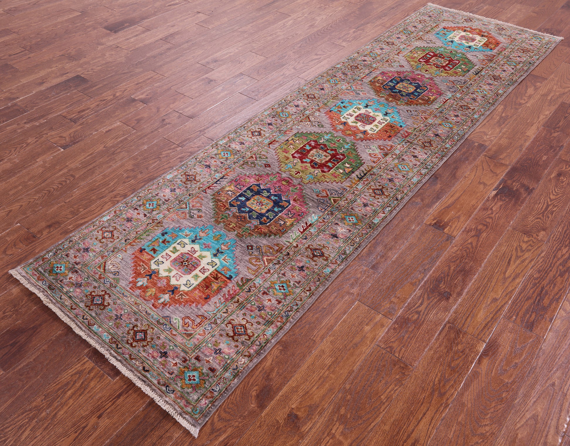 Turkmen Ersari Hand Knotted Wool Runner Rug - 2' 9" X 9' 9" - Golden Nile