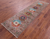 Turkmen Ersari Hand Knotted Wool Runner Rug - 2' 9" X 9' 9" - Golden Nile