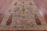 Persian Tribal Gabbeh Hand Knotted Wool Rug - 6' 11" X 9' 10" - Golden Nile