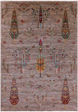 Persian Tribal Gabbeh Hand Knotted Wool Rug - 6' 11" X 9' 10" - Golden Nile