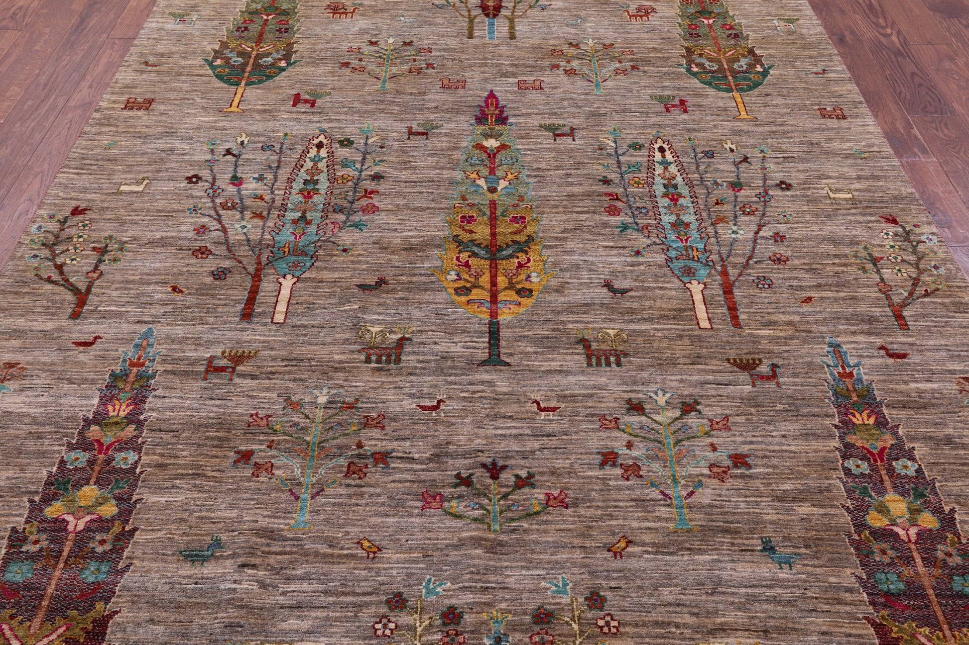 Persian Tribal Gabbeh Hand Knotted Wool Rug - 6' 11" X 9' 10" - Golden Nile