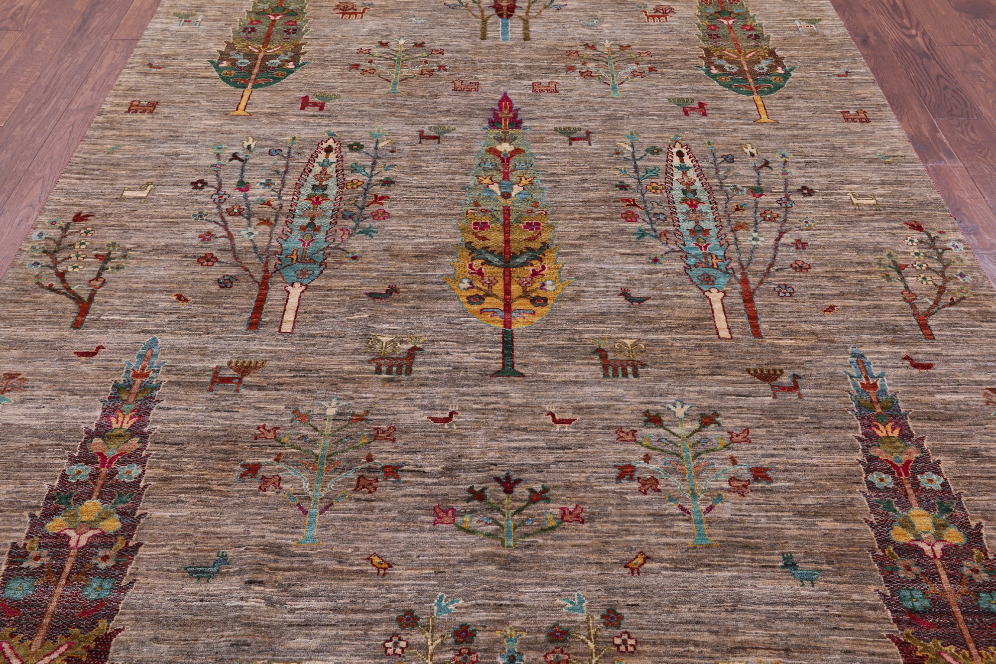 Persian Tribal Gabbeh Hand Knotted Wool Rug - 6' 11" X 9' 10" - Golden Nile