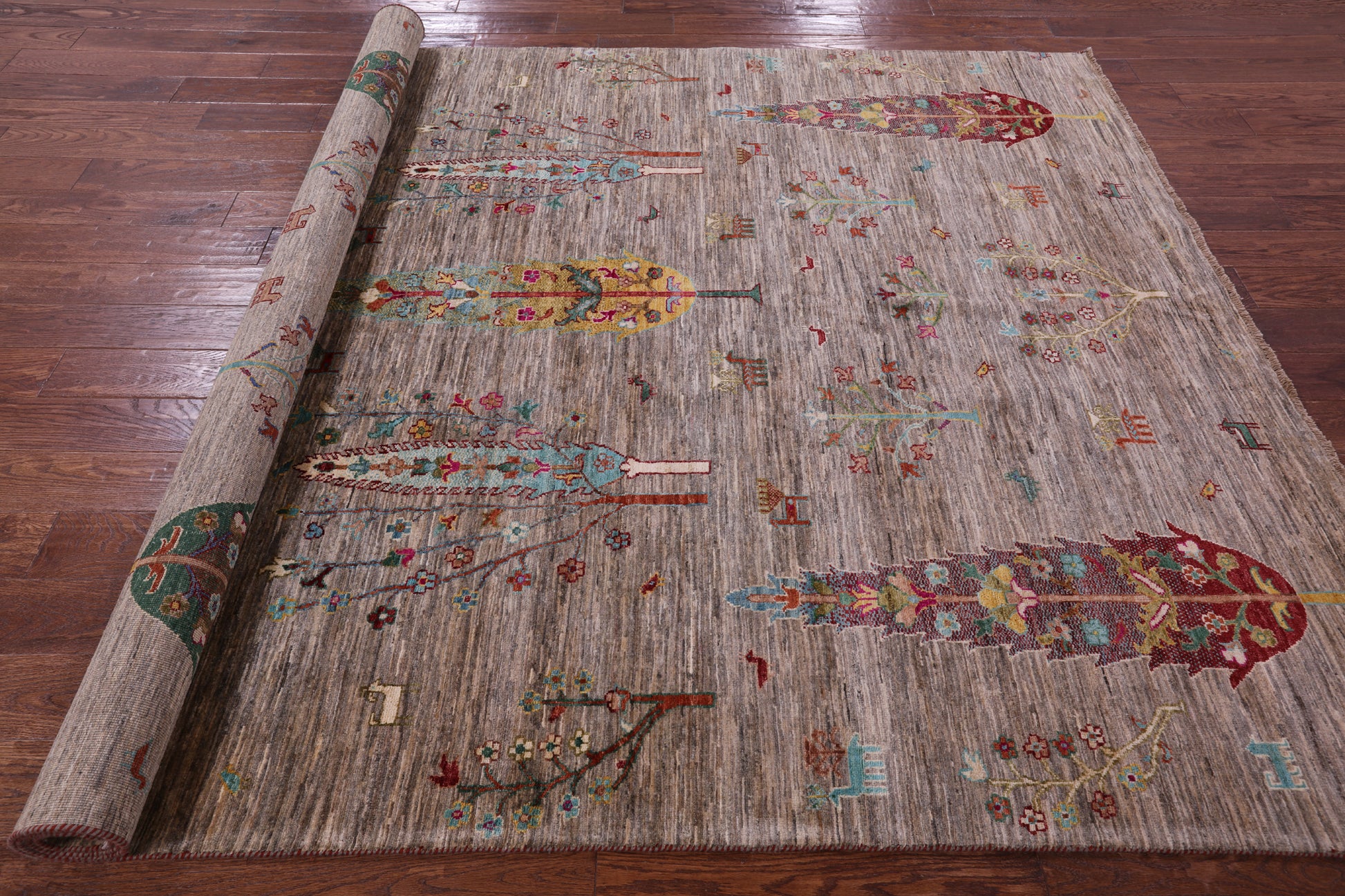 Persian Tribal Gabbeh Hand Knotted Wool Rug - 6' 11" X 9' 10" - Golden Nile