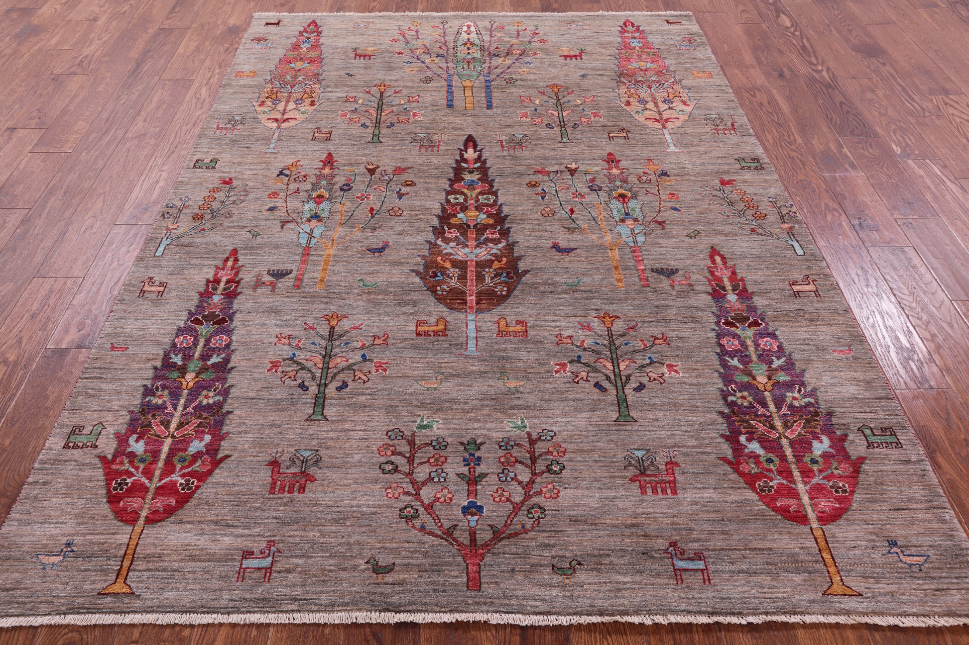 Persian Tribal Gabbeh Hand Knotted Wool Rug - 5' 10" X 8' 0" - Golden Nile