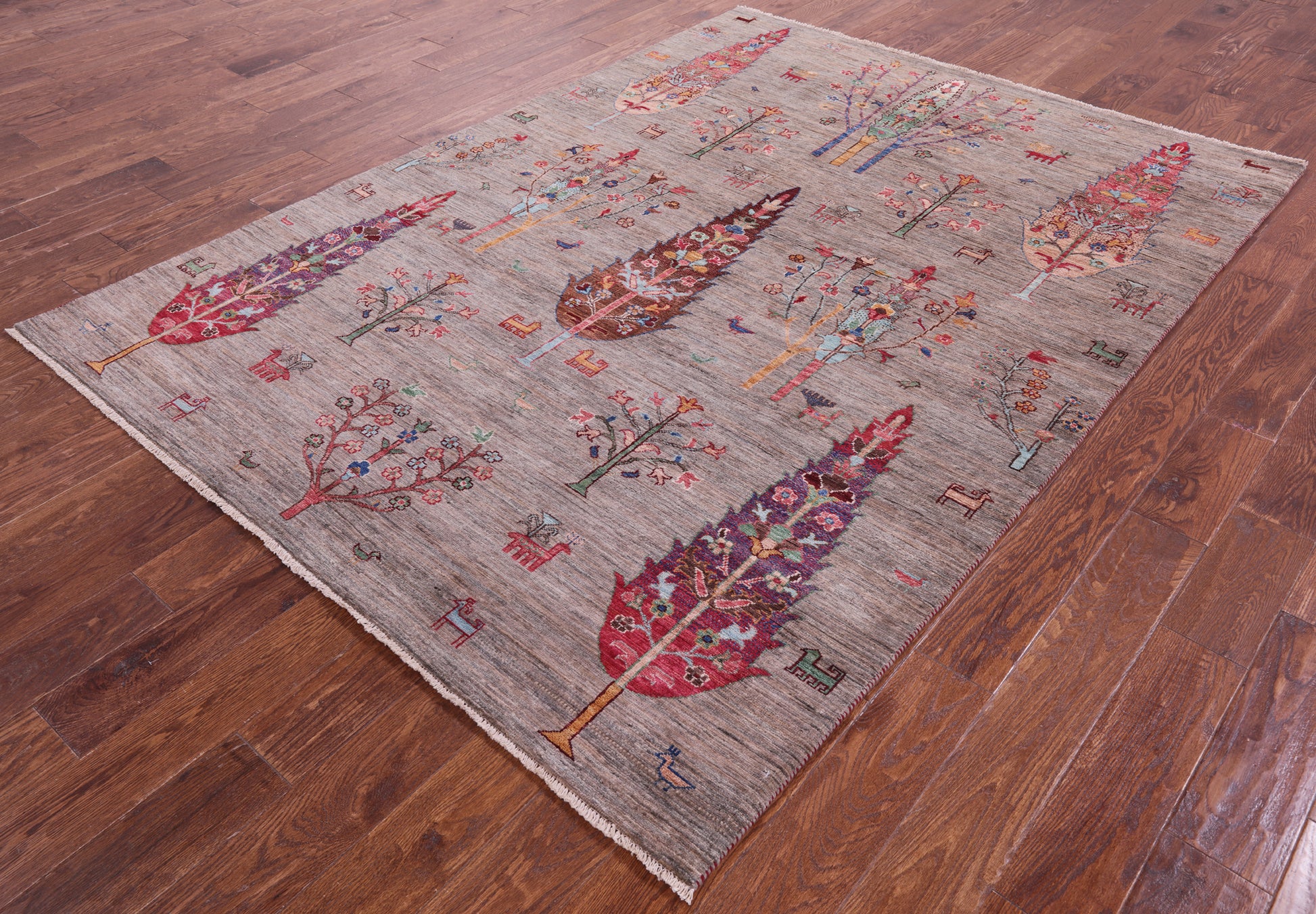 Persian Tribal Gabbeh Hand Knotted Wool Rug - 5' 10" X 8' 0" - Golden Nile
