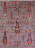 Persian Tribal Gabbeh Hand Knotted Wool Rug - 5' 10" X 8' 0" - Golden Nile