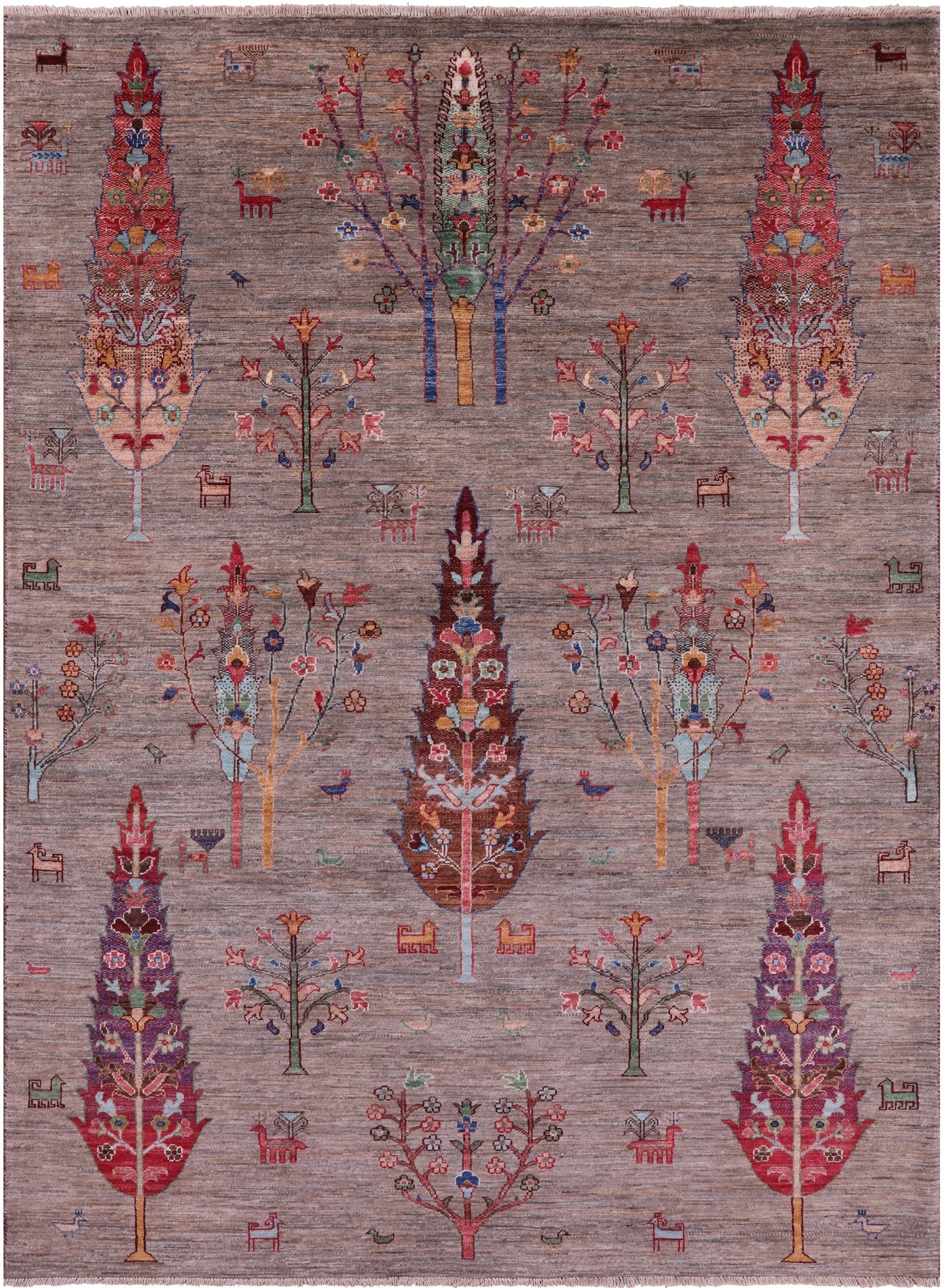 Persian Tribal Gabbeh Hand Knotted Wool Rug - 5' 10" X 8' 0" - Golden Nile