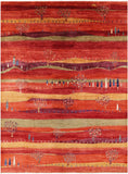 Tribal Persian Gabbeh Hand Knotted Wool Rug - 9' 9" X 13' 3" - Golden Nile