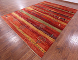 Tribal Persian Gabbeh Hand Knotted Wool Rug - 9' 9" X 13' 3" - Golden Nile