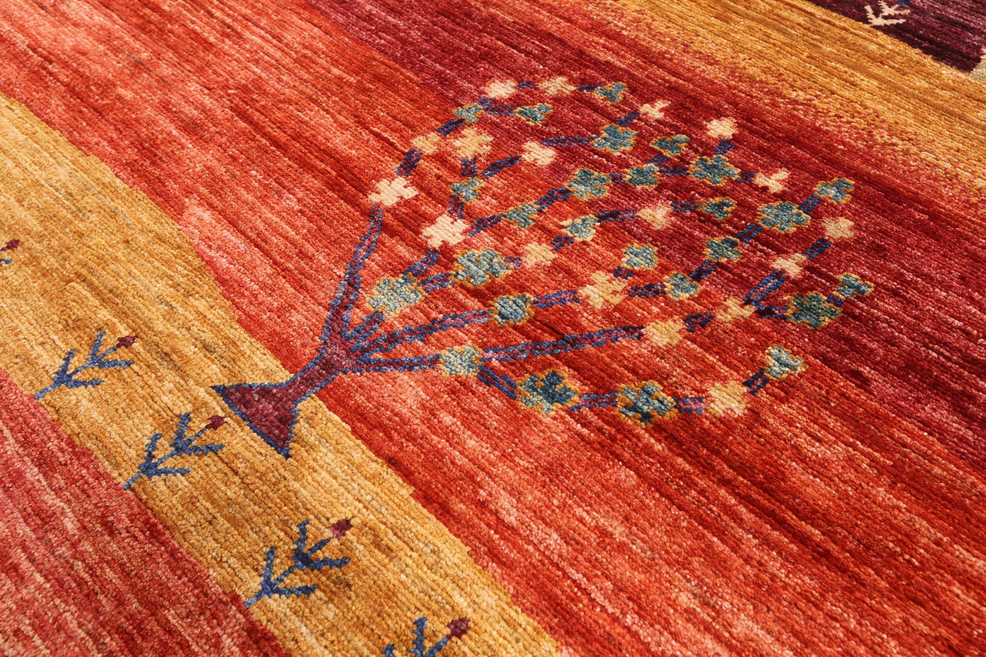 Tribal Persian Gabbeh Hand Knotted Wool Rug - 9' 9" X 13' 3" - Golden Nile