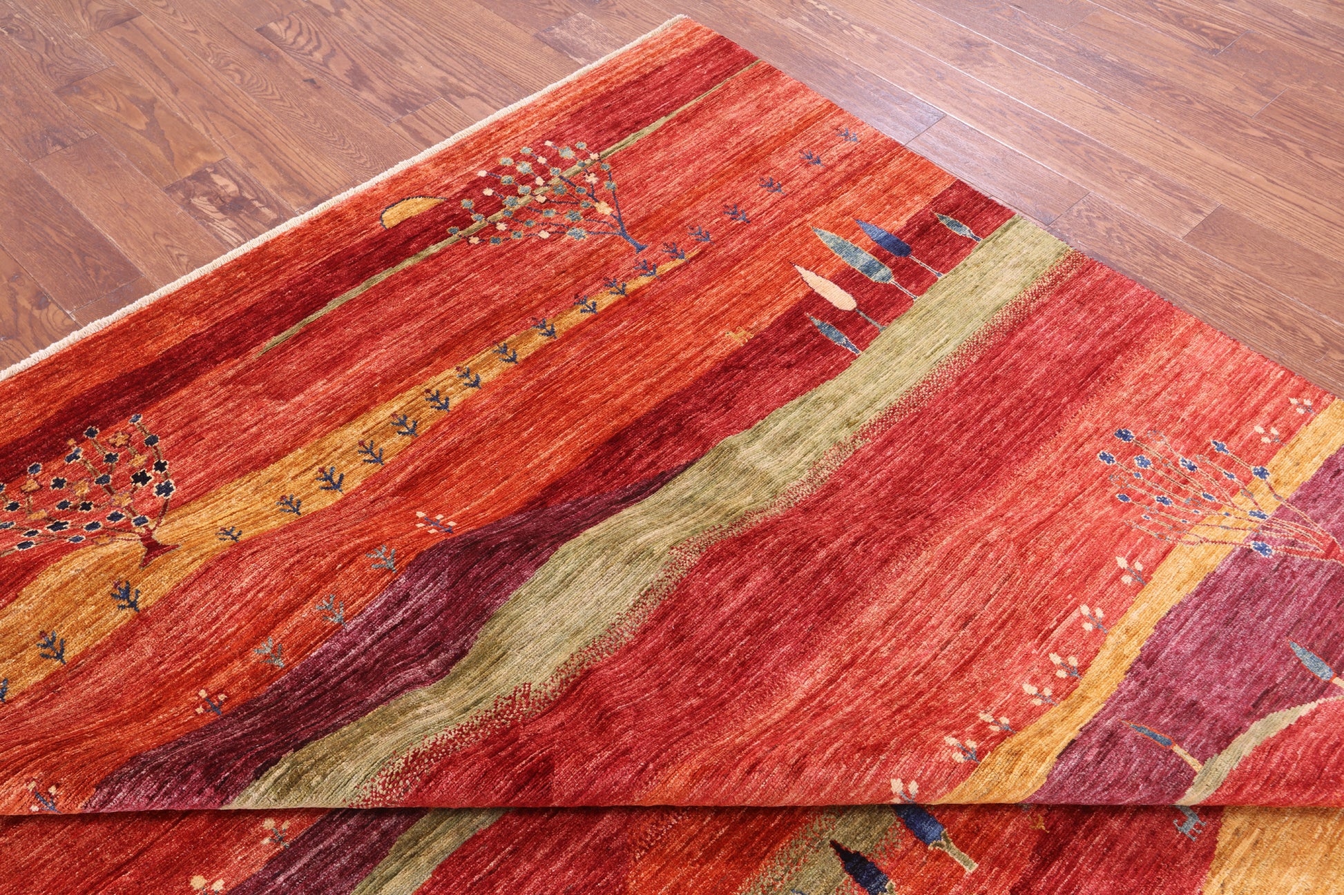 Tribal Persian Gabbeh Hand Knotted Wool Rug - 9' 9" X 13' 3" - Golden Nile