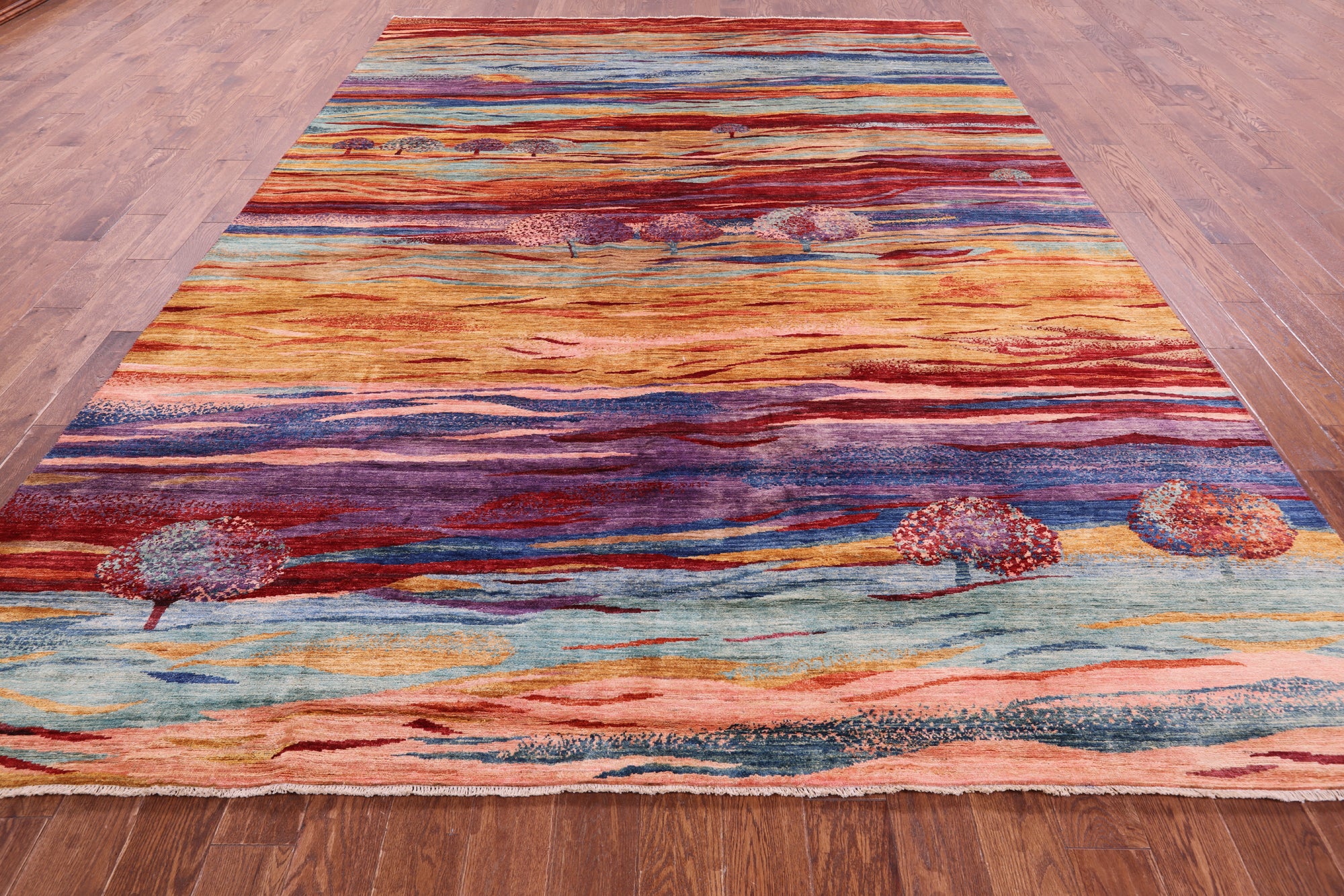 Tribal Persian Gabbeh Handmade Wool Rug - 8' 10" X 12' 0" - Golden Nile