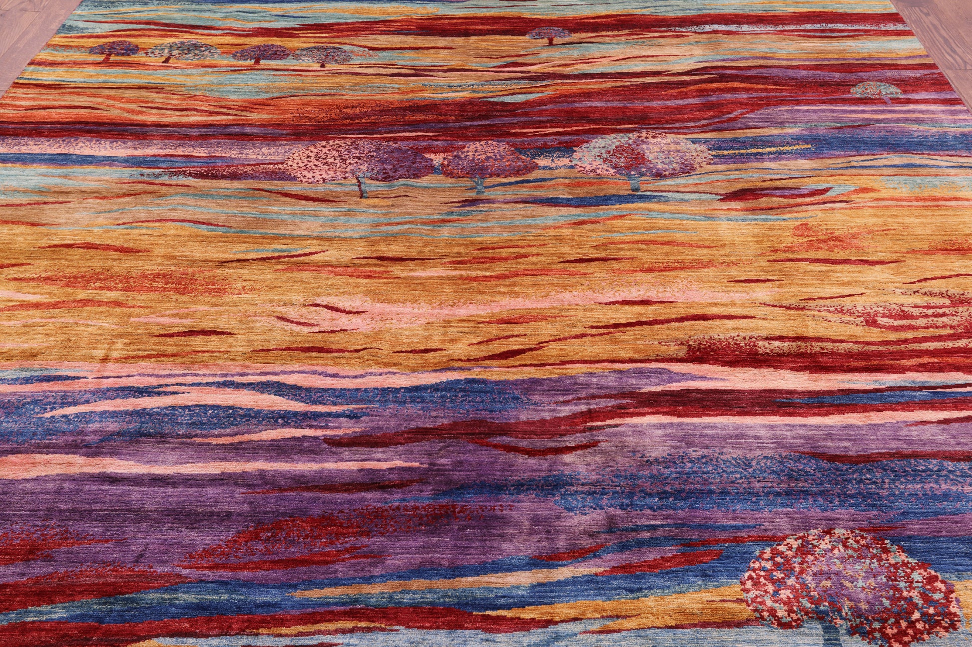 Tribal Persian Gabbeh Handmade Wool Rug - 8' 10" X 12' 0" - Golden Nile