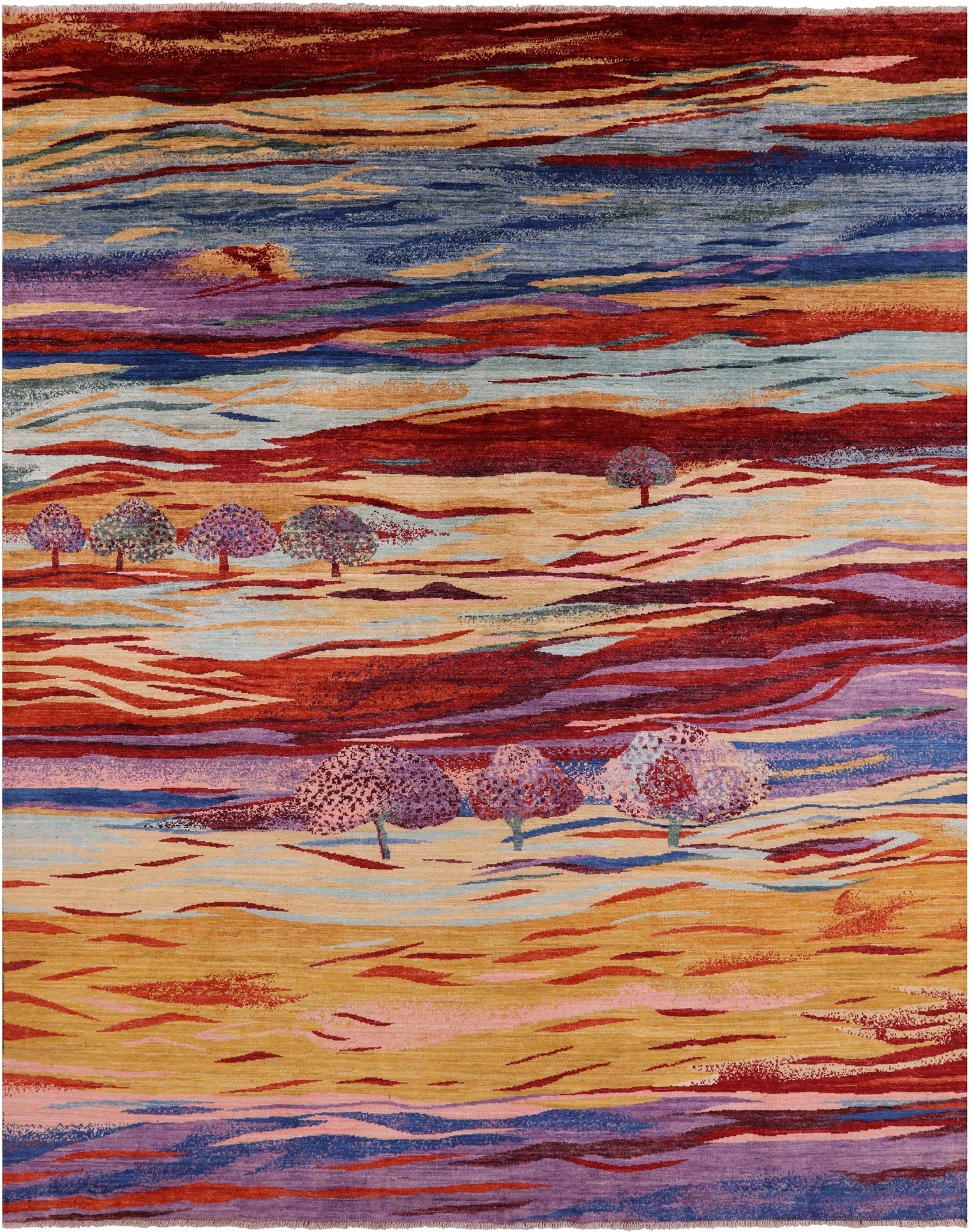Tribal Persian Gabbeh Hand Knotted Wool Rug - 7' 10" X 9' 8" - Golden Nile