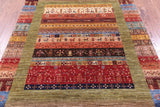 Persian Gabbeh Tribal Hand Knotted Wool Rug - 5' 6" X 8' 7" - Golden Nile