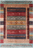 Persian Gabbeh Tribal Handmade Wool Rug - 5' 8" X 8' 4" - Golden Nile