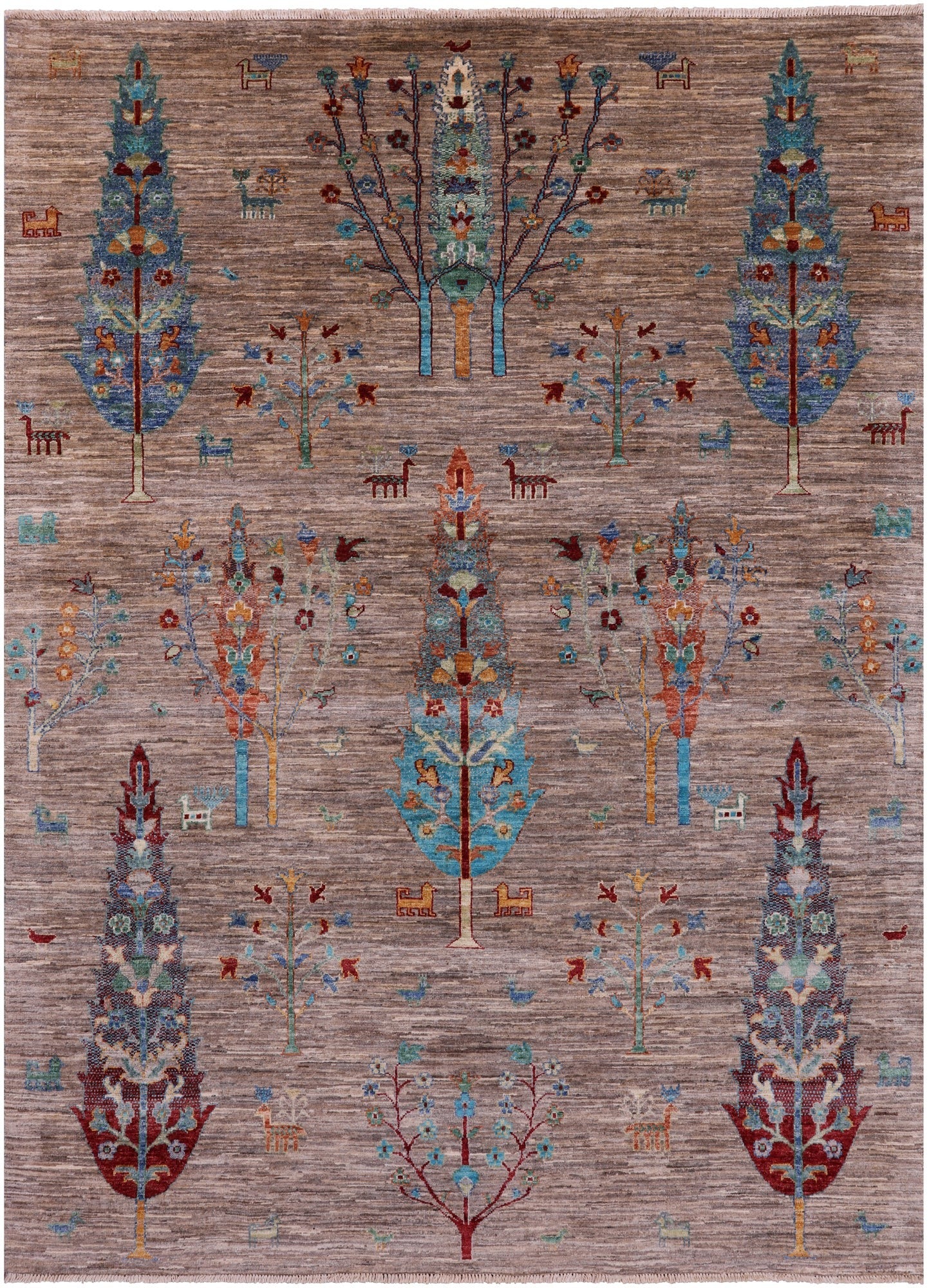 Persian Gabbeh Tribal Hand Knotted Wool Rug - 5' 8" X 7' 8" - Golden Nile