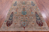 Persian Gabbeh Tribal Hand Knotted Wool Rug - 5' 8" X 7' 8" - Golden Nile