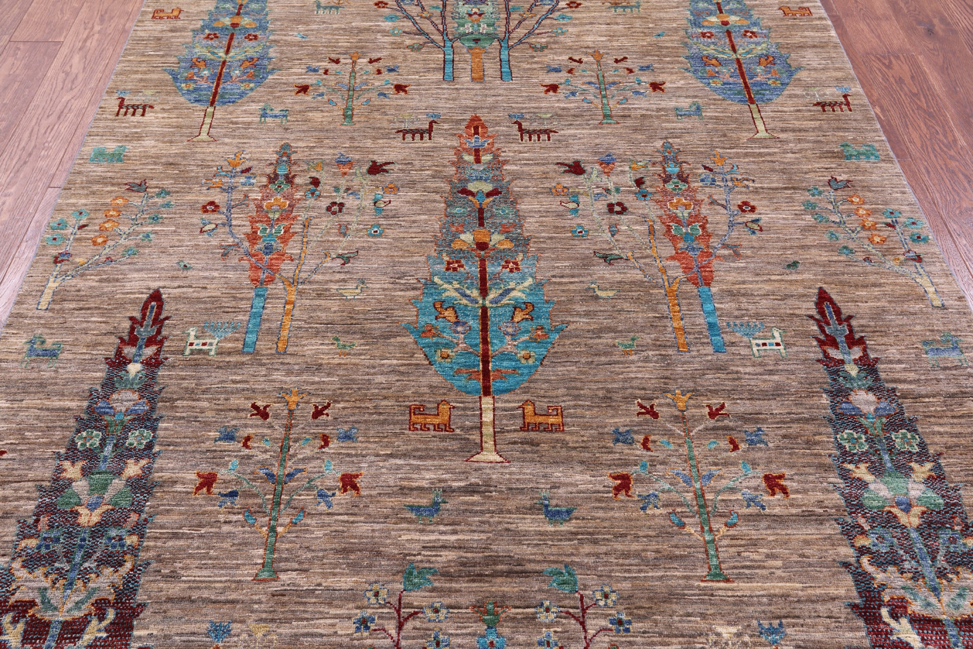 Persian Gabbeh Tribal Hand Knotted Wool Rug - 5' 8" X 7' 8" - Golden Nile