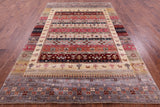 Persian Gabbeh Tribal Hand Knotted Wool Rug - 6' 7" X 10' 0" - Golden Nile