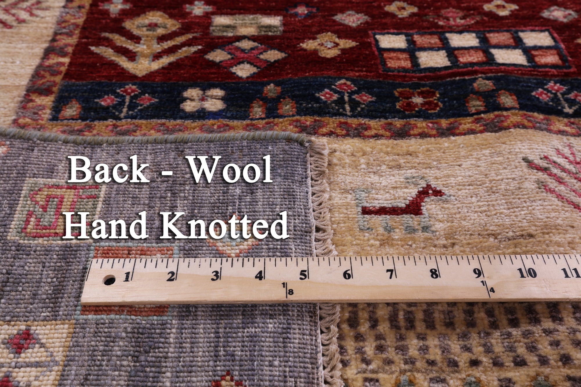 Persian Gabbeh Tribal Hand Knotted Wool Rug - 6' 7" X 10' 0" - Golden Nile