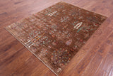 Brown Tribal Persian Gabbeh Hand Knotted Wool Rug - 5' 1" X 6' 6" - Golden Nile