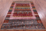 Persian Gabbeh Tribal Hand Knotted Wool Rug - 5' 7" X 8' 2" - Golden Nile