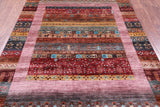 Persian Gabbeh Tribal Hand Knotted Wool Rug - 5' 7" X 8' 2" - Golden Nile