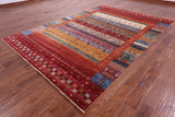 Persian Gabbeh Tribal Hand Knotted Wool Rug - 6' 10" X 9' 10" - Golden Nile