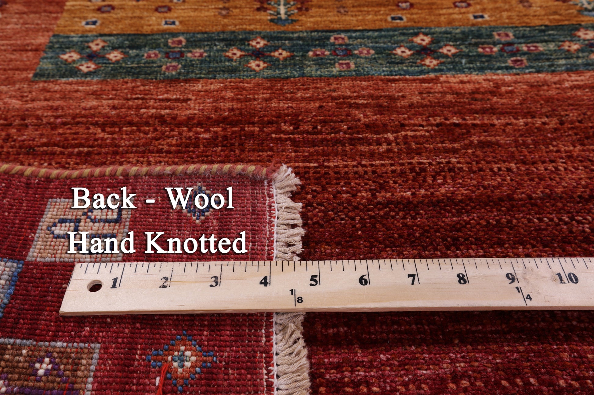 Persian Gabbeh Tribal Hand Knotted Wool Rug - 6' 10" X 9' 10" - Golden Nile