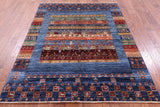 Persian Gabbeh Tribal Hand Knotted Wool Rug - 5' 1" X 6' 8" - Golden Nile