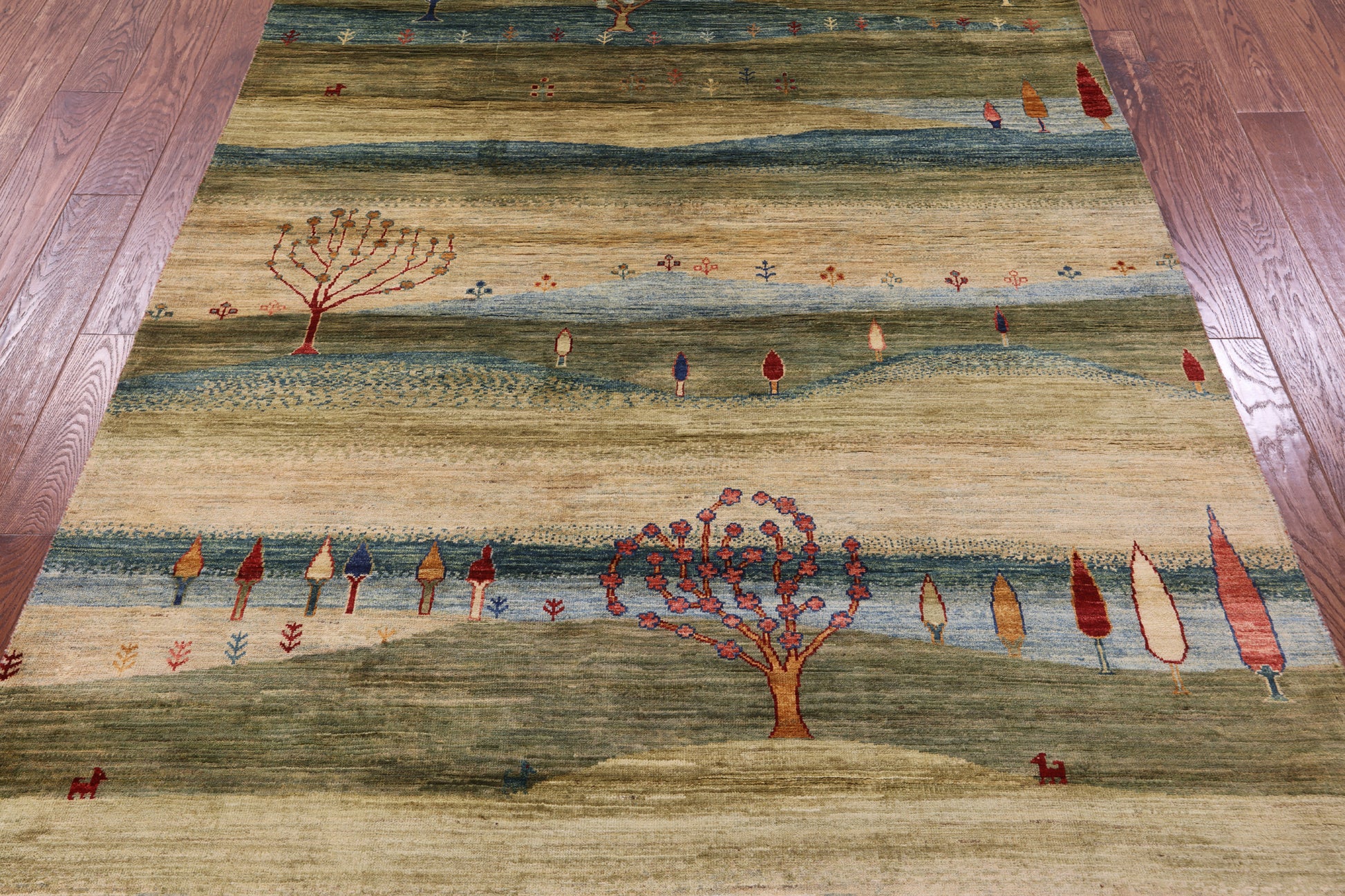 Persian Gabbeh Tribal Hand Knotted Wool Rug - 5' 8" X 7' 9" - Golden Nile