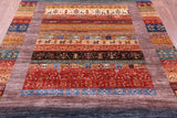 Persian Gabbeh Tribal Hand Knotted Wool Rug - 5' 9" X 7' 11" - Golden Nile