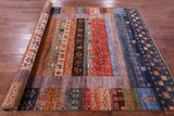 Persian Gabbeh Tribal Hand Knotted Wool Rug - 5' 9" X 7' 11" - Golden Nile