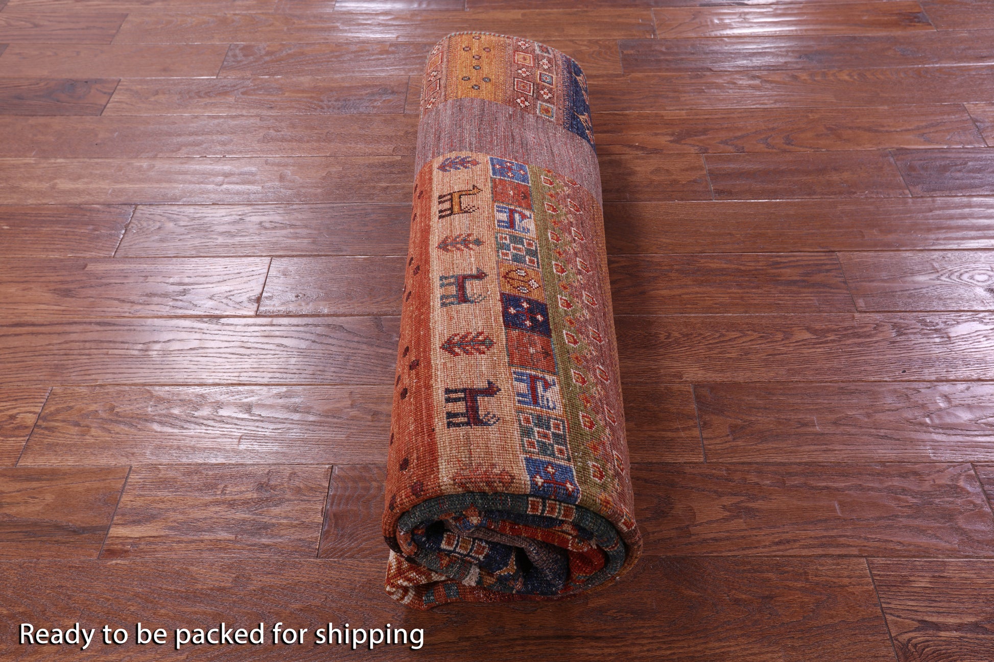 Persian Gabbeh Tribal Hand Knotted Wool Rug - 5' 9" X 7' 11" - Golden Nile