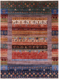 Persian Gabbeh Tribal Hand Knotted Wool Rug - 5' 9" X 7' 11" - Golden Nile