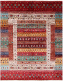 Persian Tribal Gabbeh Hand Knotted Wool Rug - 5' 2" X 6' 6" - Golden Nile