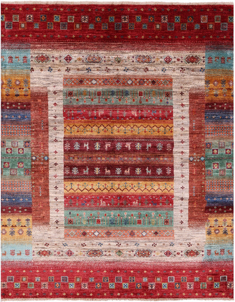 Persian Tribal Gabbeh Hand Knotted Wool Rug - 5' 2" X 6' 6" - Golden Nile