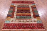 Persian Tribal Gabbeh Hand Knotted Wool Rug - 5' 2" X 6' 6" - Golden Nile