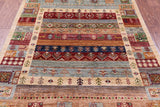 Persian Tribal Gabbeh Hand Knotted Wool Rug - 5' 0" X 6' 7" - Golden Nile