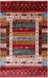 Tribal Persian Gabbeh Hand Knotted Wool Rug - 3' 3" X 5' 2" - Golden Nile