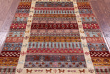 Tribal Persian Gabbeh Hand Knotted Wool Rug - 4' 1" X 6' 0" - Golden Nile