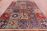Stained Glass Design William Morris Handmade Wool Area Rug - 8' 10" X 12' 1" - Golden Nile