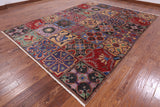 Stained Glass Design William Morris Handmade Wool Area Rug - 8' 10" X 12' 1" - Golden Nile