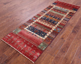 Tribal Persian Gabbeh Hand Knotted Wool Runner Rug - 2' 9" X 7' 11" - Golden Nile