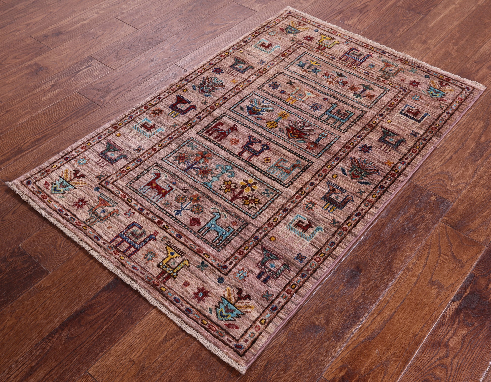 Tribal Persian Gabbeh Hand Knotted Wool Rug - 2' 8" X 4' 1" - Golden Nile