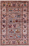 Tribal Persian Gabbeh Hand Knotted Wool Rug - 2' 8" X 4' 1" - Golden Nile