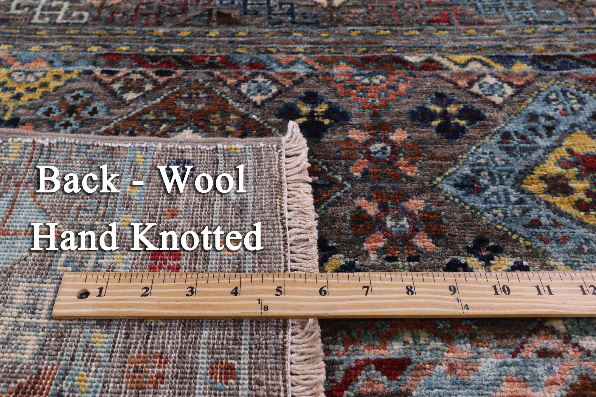 Grey Khorjin Persian Gabbeh Hand Knotted Wool Runner Rug - 2' 8" X 9' 0" - Golden Nile