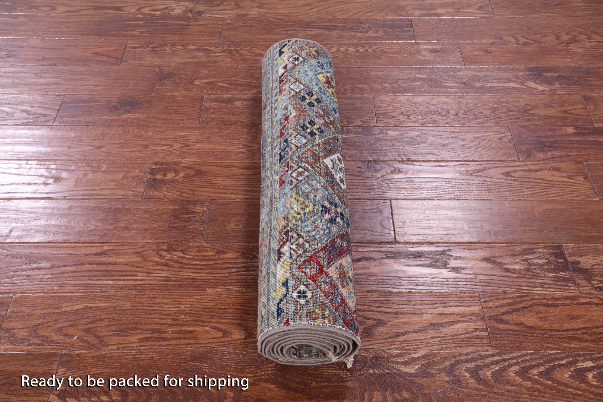 Grey Khorjin Persian Gabbeh Hand Knotted Wool Runner Rug - 2' 8" X 9' 0" - Golden Nile